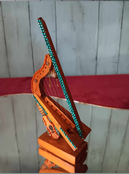 Harp miniature décor en bois